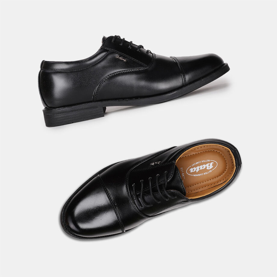 Bata black formal oxford style shoes for men